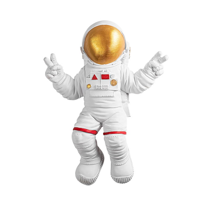 Wallity Peace Sign Astronaut - 1 Blanco y dorado